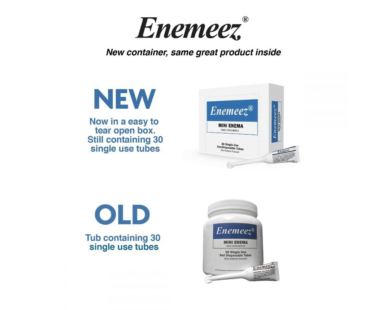 Enemeez Mini Enema 30 Pack Single Use Enemas #987635 Alliance Labs Exp 12/2028