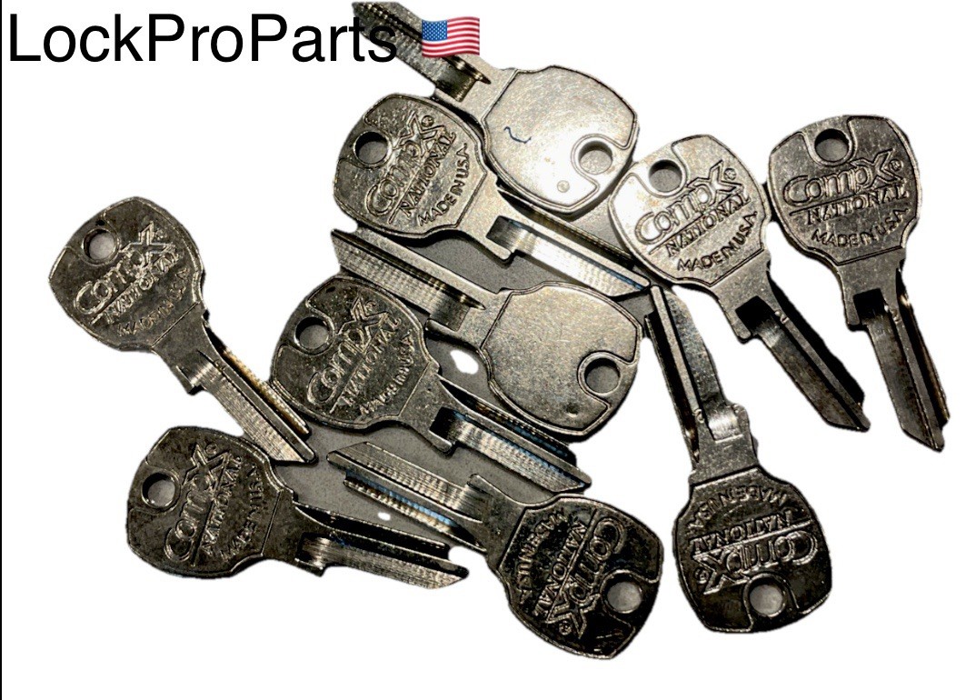2 National CompX  4 Pin Key Blanks- For Codes 3000PS-3999 PS & 1000PS-1999 D4300