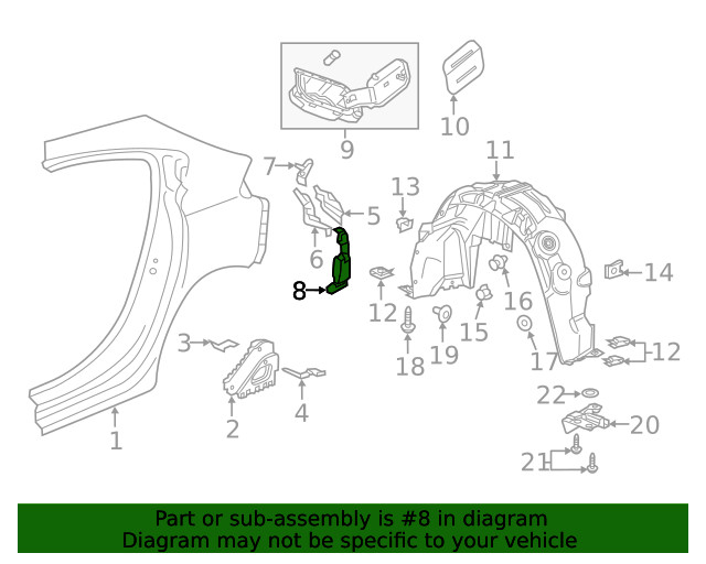 Genuine GM Passenger Side Body Side Outer Panel Rear Lower Extension 13465760