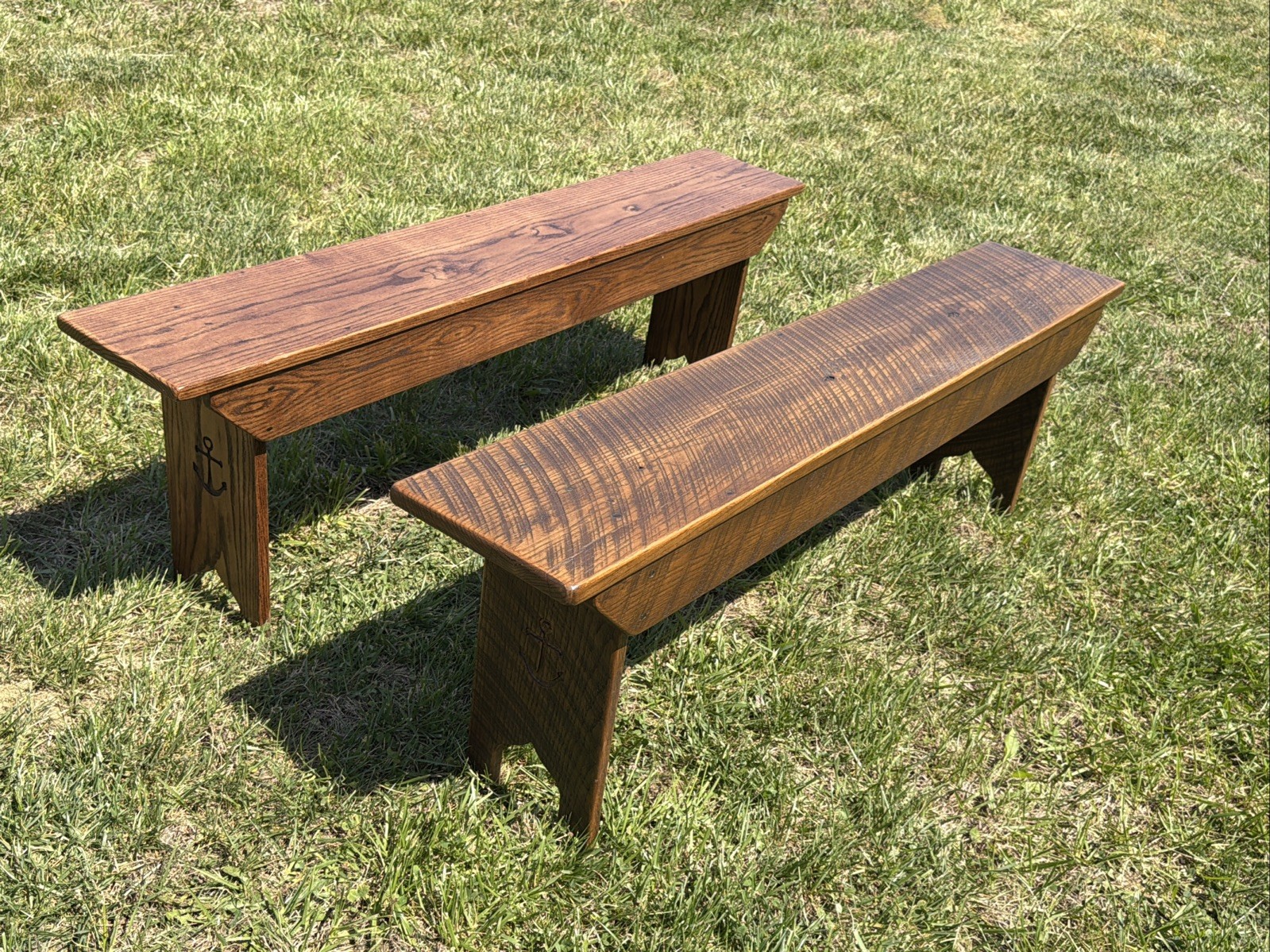 Primitive 58” OAK Wood Seat Bench Lakehouse Yacht Boat Dock Marina Anchor Lake
