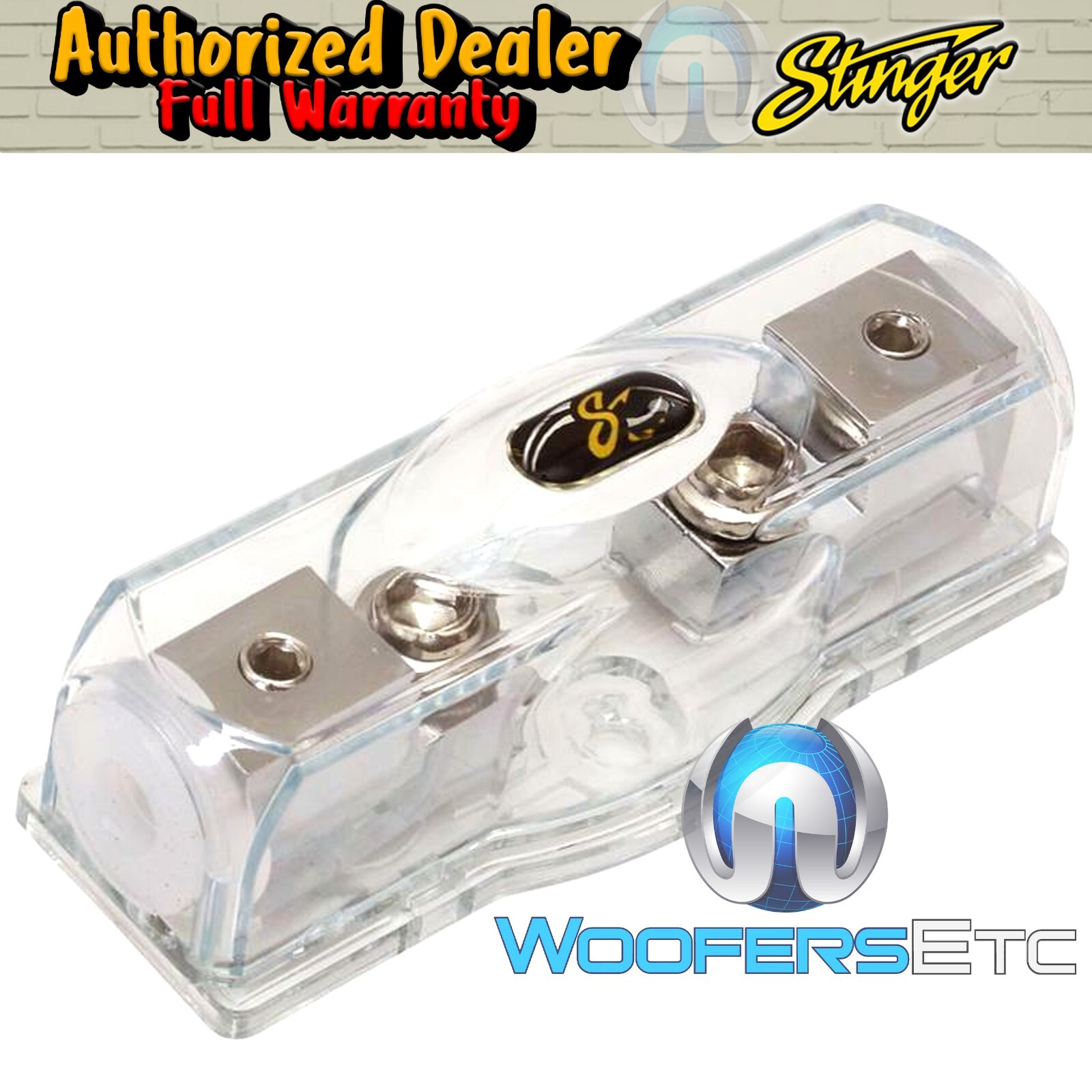 STINGER SHD801 INLINE FUSE HOLDER HPM MIDI STYLE 4 GAUGE OR 8 GAUGE INPUT OUTPUT
