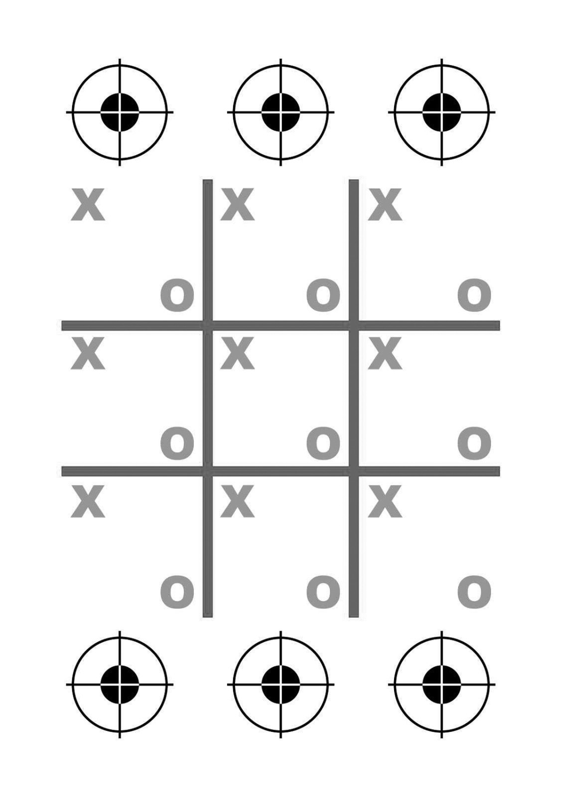 Tic-Tac-Toe Range Shooting targets for competition and games    40 Targets