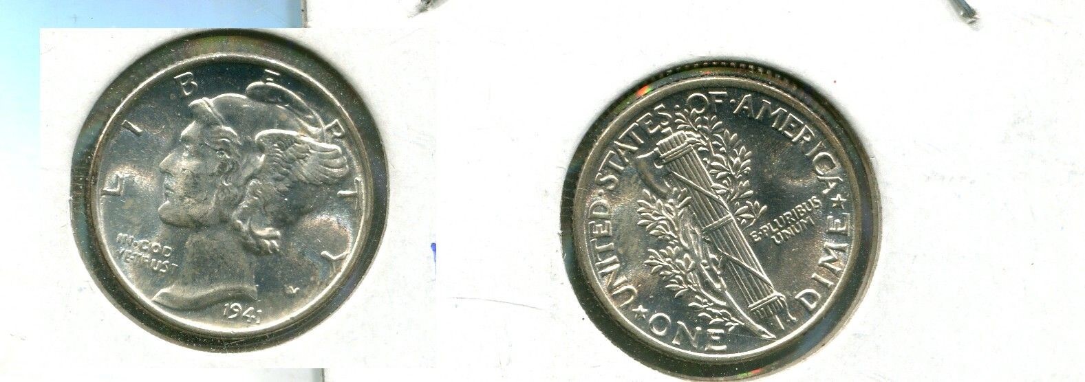 1941 P MERCURY HEAD SILVER DIME GEM BU 1138T