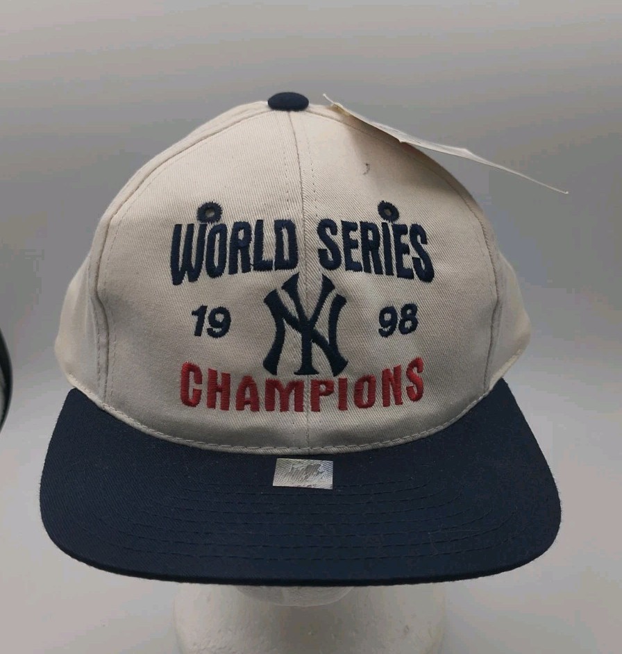 1998 NY Yankees World Series Champions Snapback Hat Kee & Ed Cotton Adjustable
