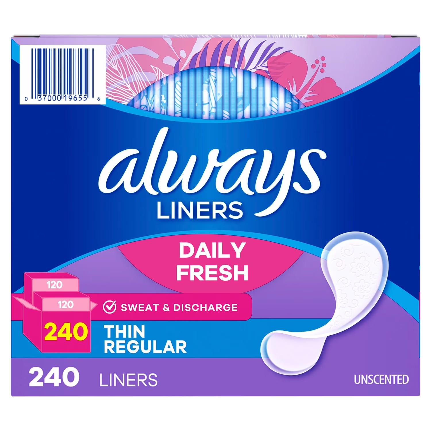 Always Daily Thin Liners, Unscented - Regular (240 ct.) Great Price