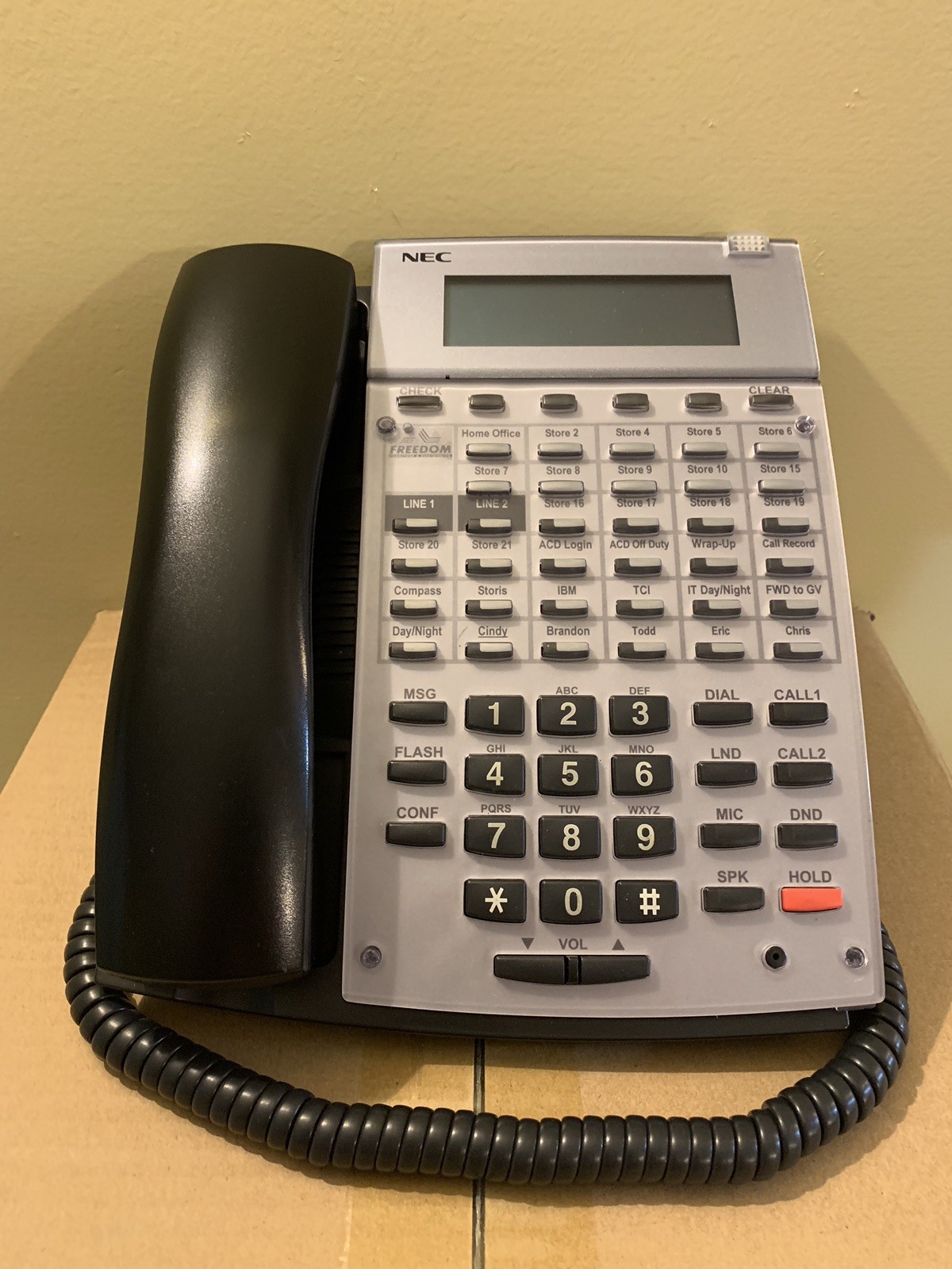NEC Aspire 0890045 IP1NA-24TXH TEL (BK) Phone 34B HF/Disp GOOD LCD Year Warranty