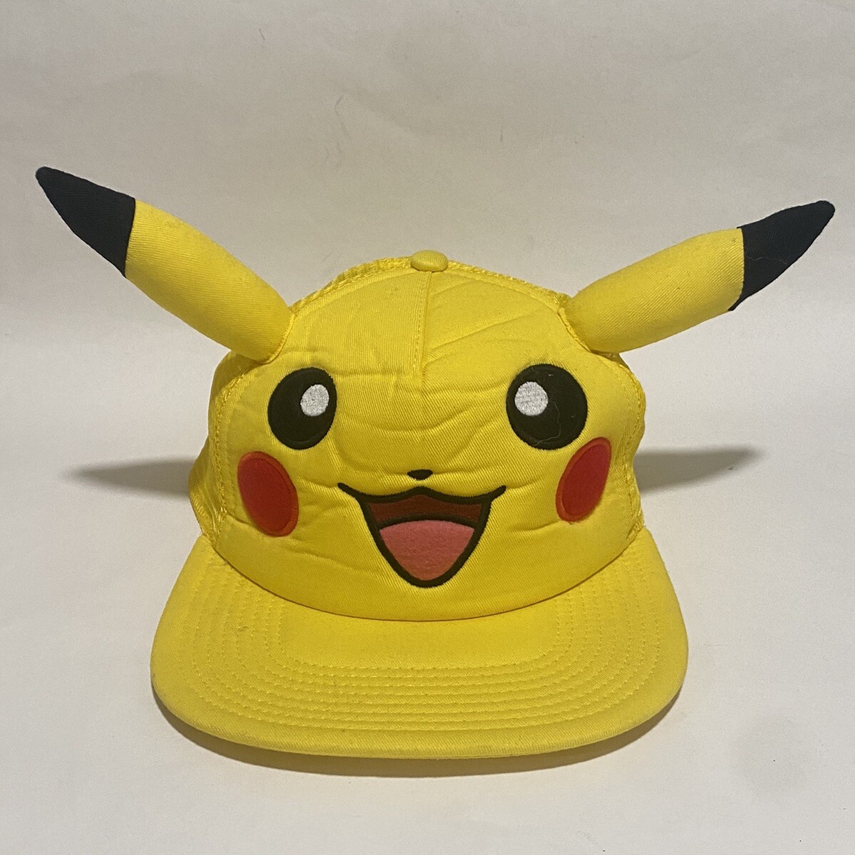 Pikachu Pokémon Hat Cap SnapBack Trucker Yellow Mesh OSFM