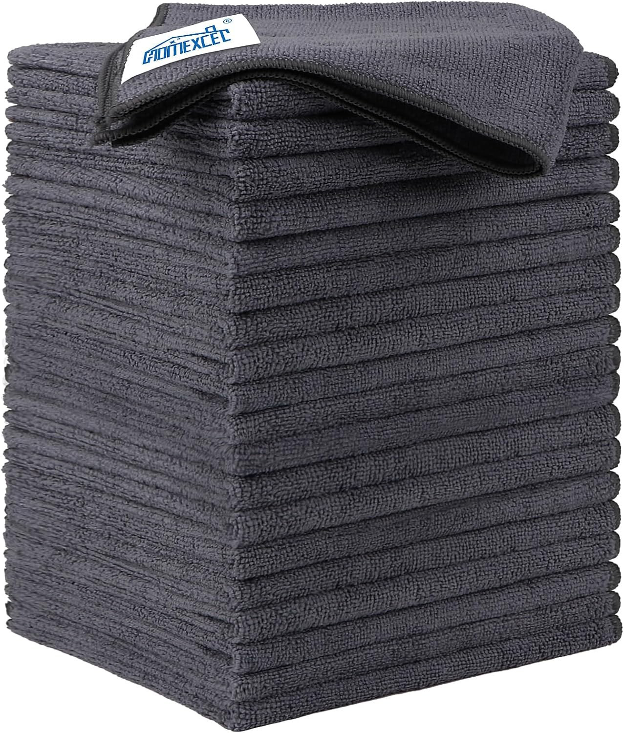 Grey Microfiber Cleaning Cloth 20 Pack 11.5 X 11.5 Inch Microfiber Towels for Ca