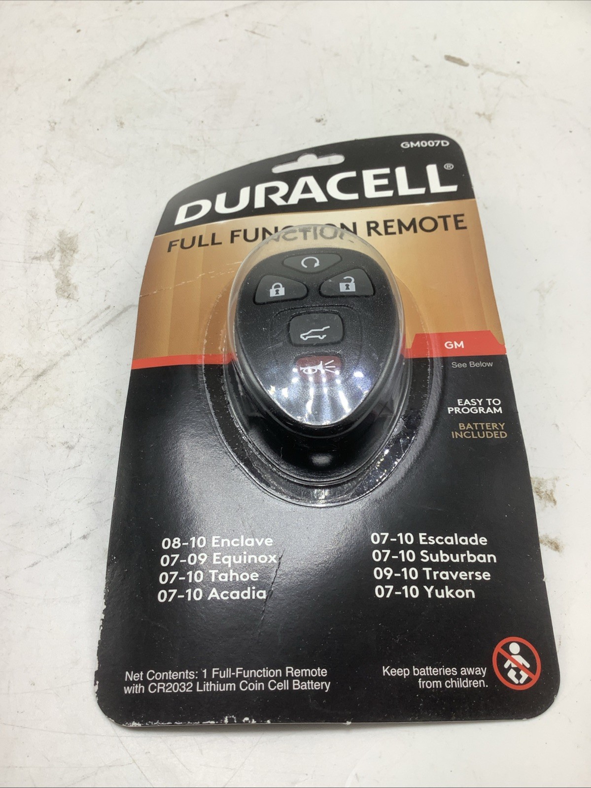 Duracell GM007D Full Function Remote with Battery 07-10 Tahoe Suburban Escalade