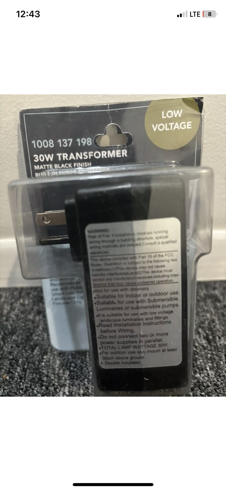 Hampton Bay Low Voltage 30-Watt Landscape 15-Volt Plug-in Transformer new