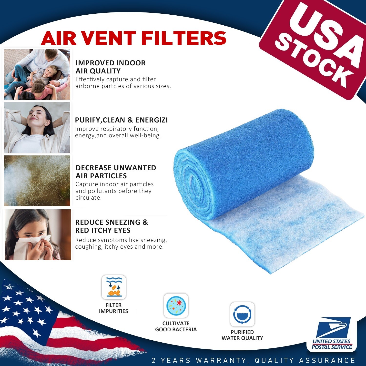 1/2" Thick Universal Pond / Marine Aquariums Filter Mat/Media/Pad 12" x 12'