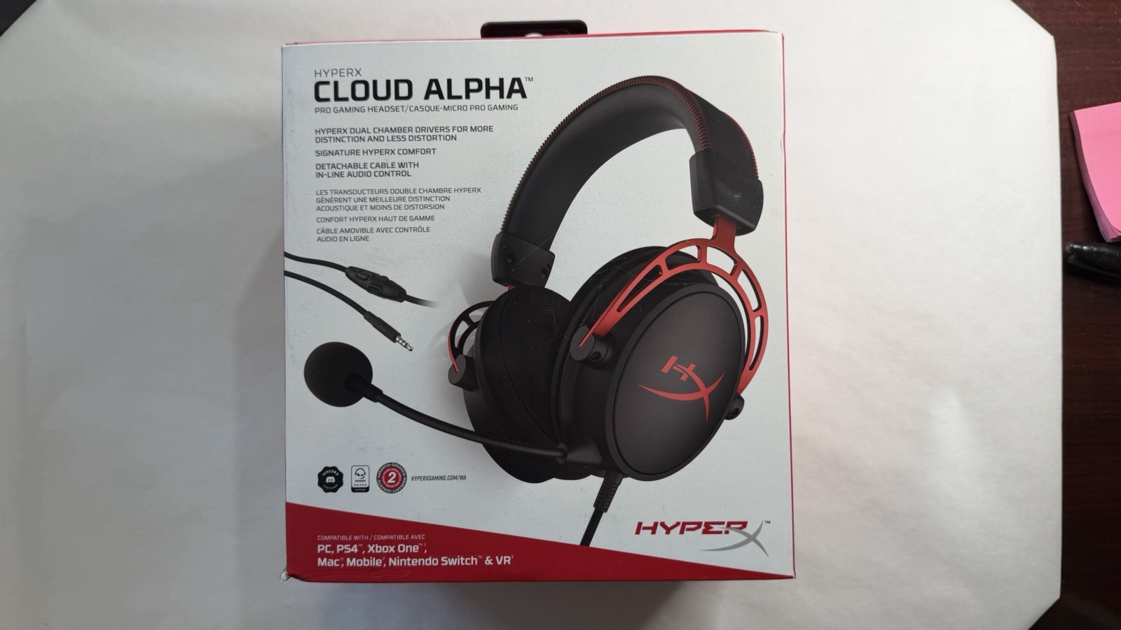 HyperX Cloud Alpha - Red Over The Ear Pro Gaming Headset, Very Good In Box