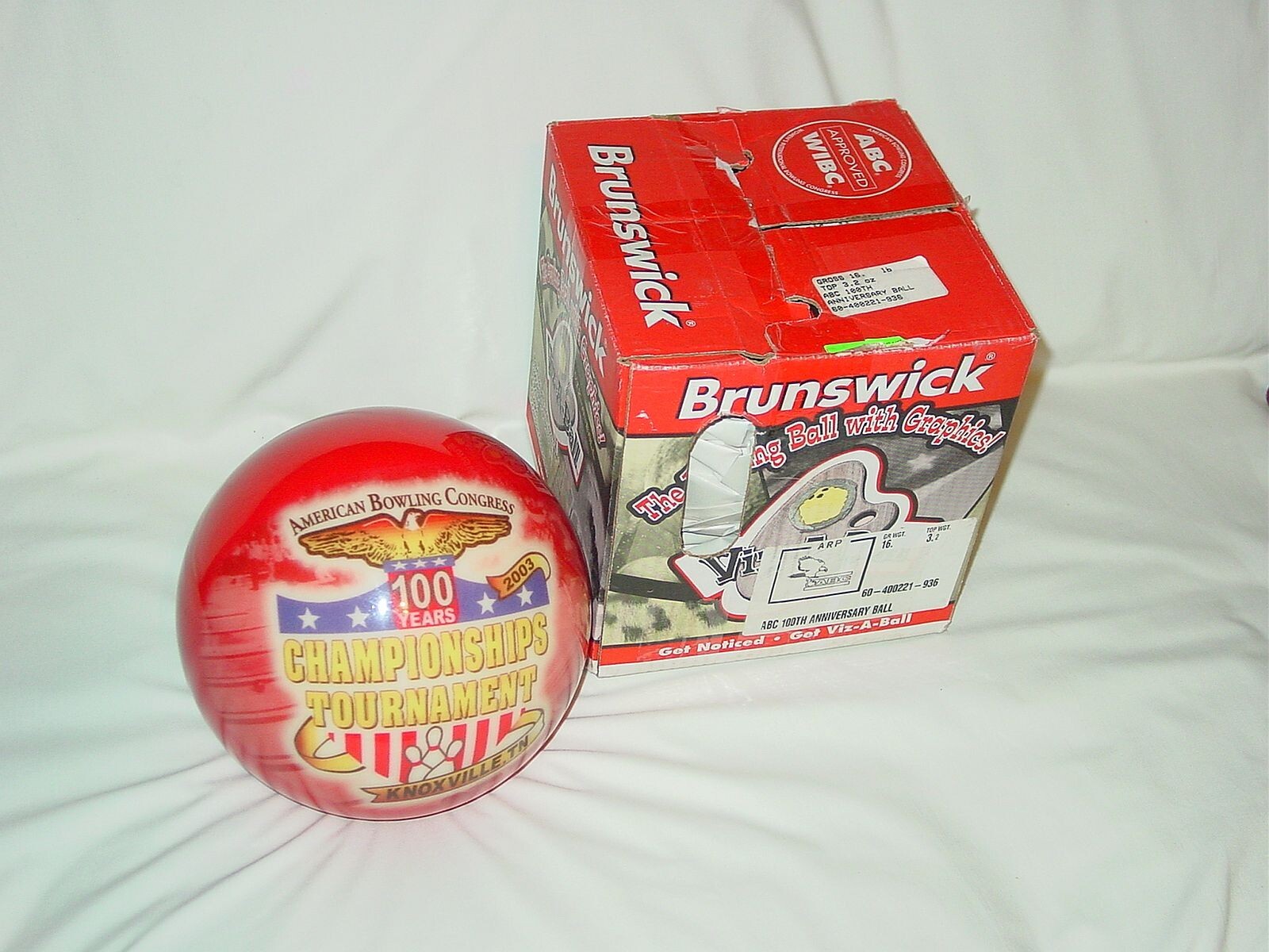 Rare Undrilled American Bowling Congress 100th Anniversary Ball Knoxville 2003