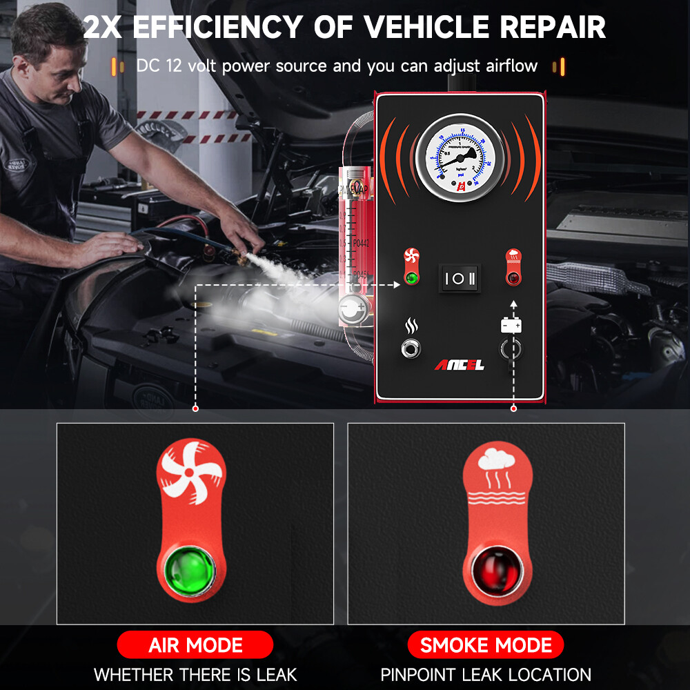 Automotive Pipe Leak Detector EVAP Smoke Machine Tester Kit Build-in Air Pump