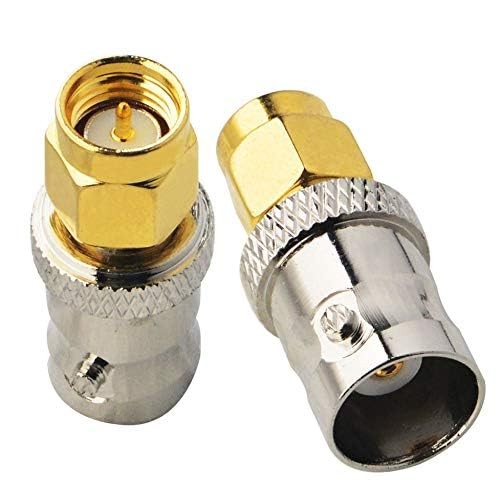 BOOBRIE BNC SMA Coax Connector Male to Female Coaxial 2PCS, Gold