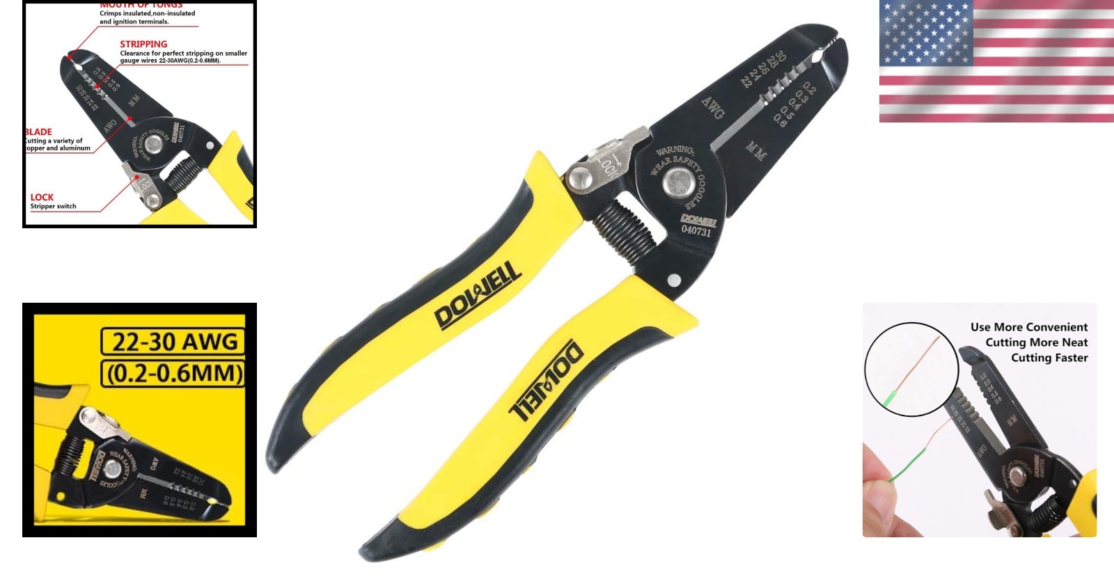 Stainless Steel Ergonomic Wire Stripper & Cutter Tool with Free Shipping