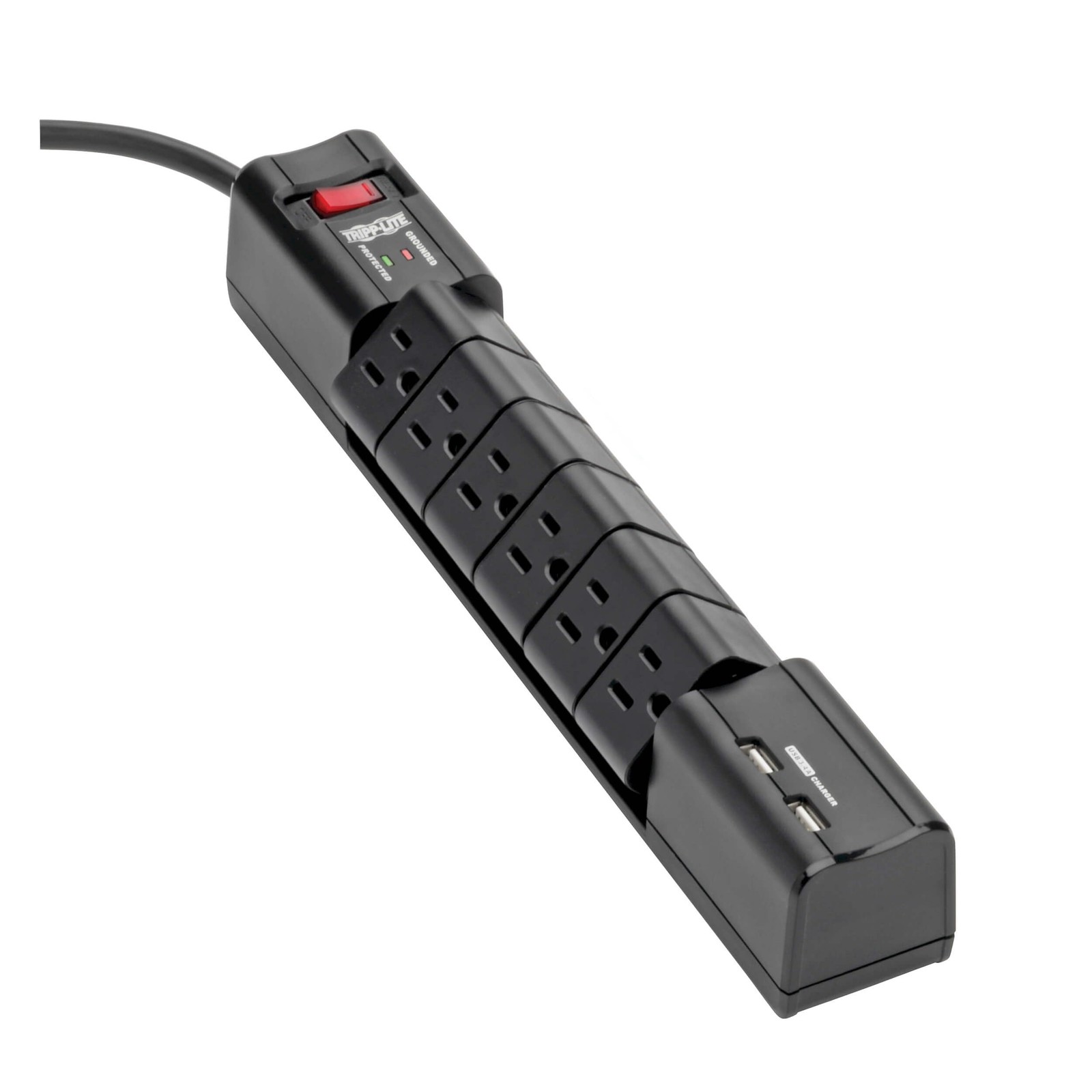 Tripp Lite Protect It! Surge Protector w/ 6 Rotatable Outlets & 2 USB Ports