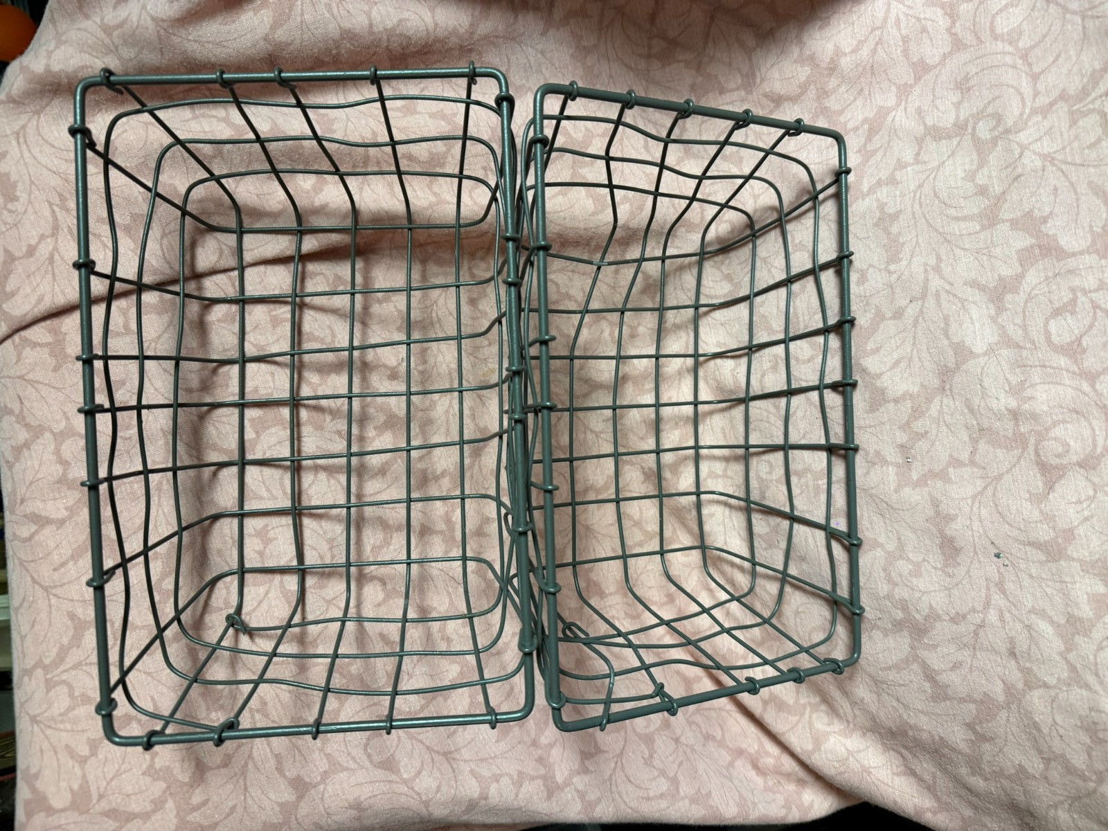 Primitive Free Form Wire 11" Basket Rectangular Industrial Farmhouse Style