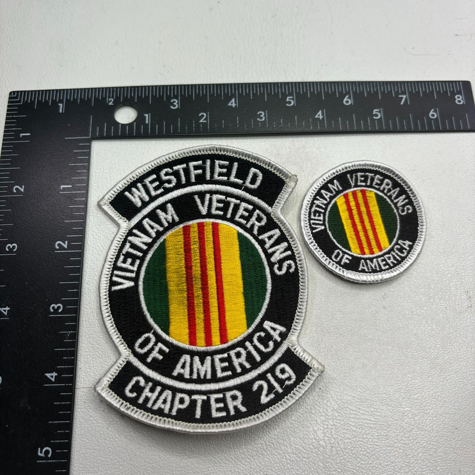 2 Patches VIETNAM VETERANS OF AMERICA Military Patch INC. WESTFIELD CH. 219 48a1