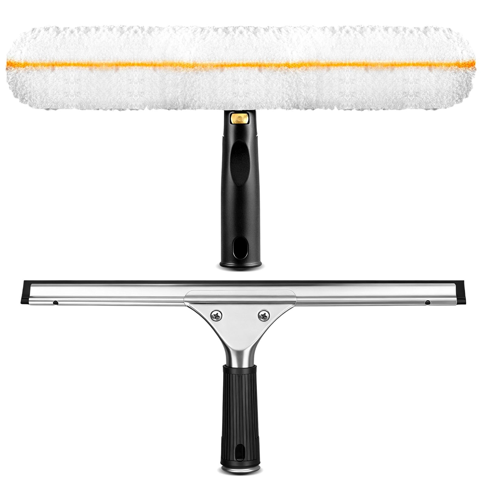 Professional Window Cleaning Squeegee Kit 14" Squeegee & Microfiber Rotatable...