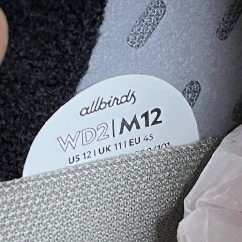 Allbirds Wool Dasher 2 Mizzles Mens Size 12 Gray Black Running Shoes Sneakers