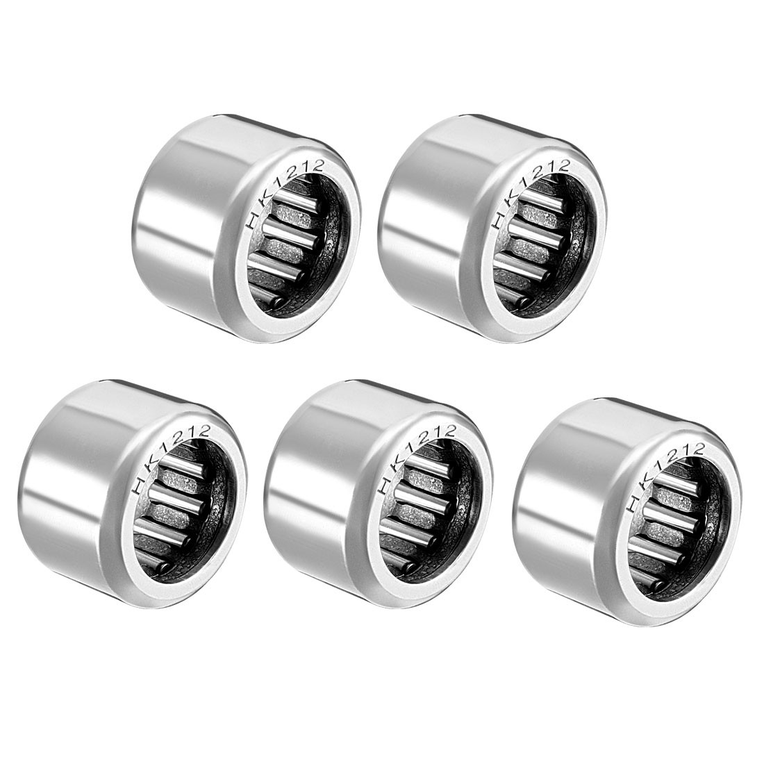 5Pcs HK1212 Drawn Cup Needle Roller Bearings Open End 12mm Bore Dia 18mm OD 12mm