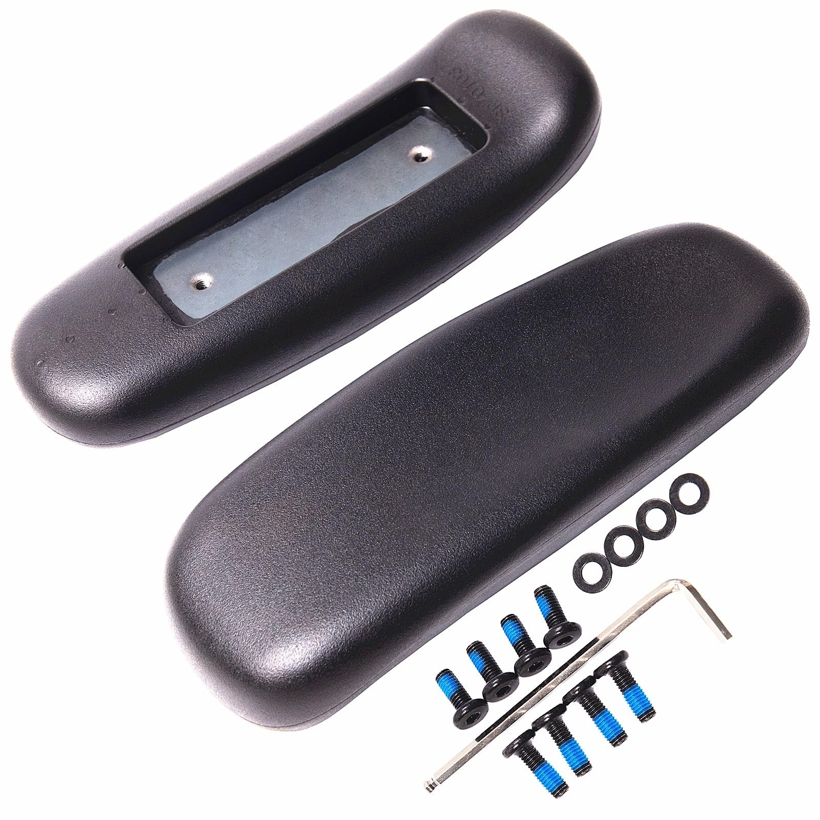 2 PCS Black PU Office Chair Armrest Replacement Pads Universal 4 Inch Hole