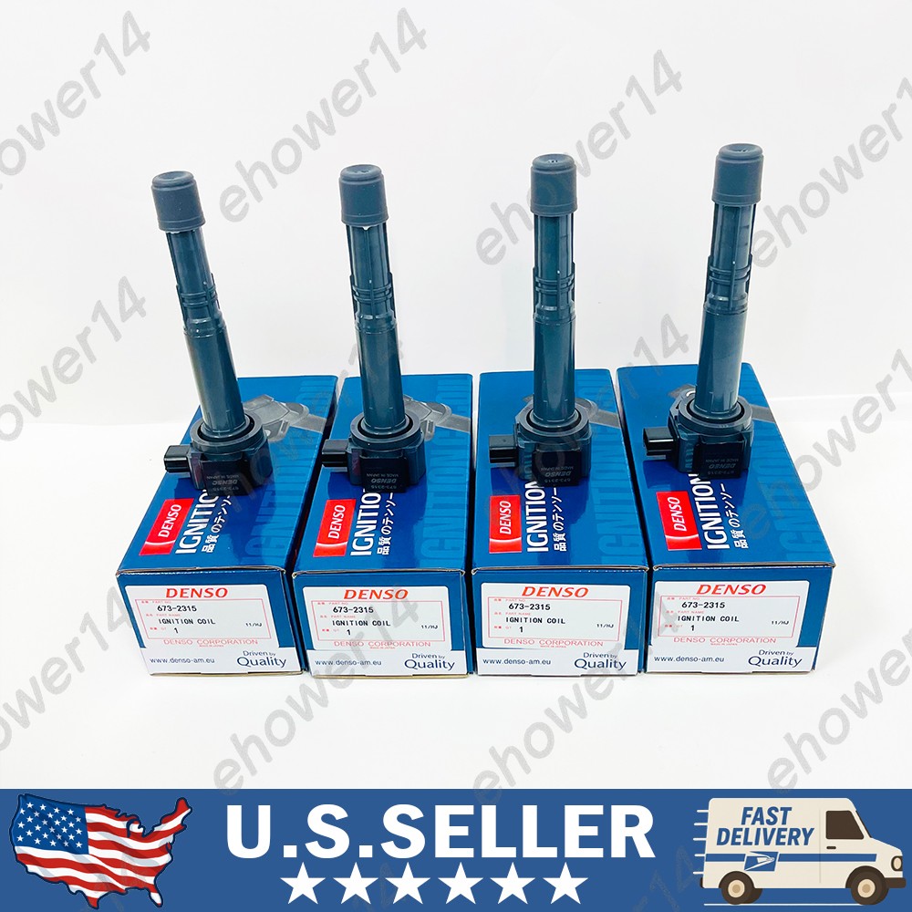 4PCS Denso Ignition Coil 673-2315 For Honda Accord CR-V Acura 2.4L 30520-5A2-A01