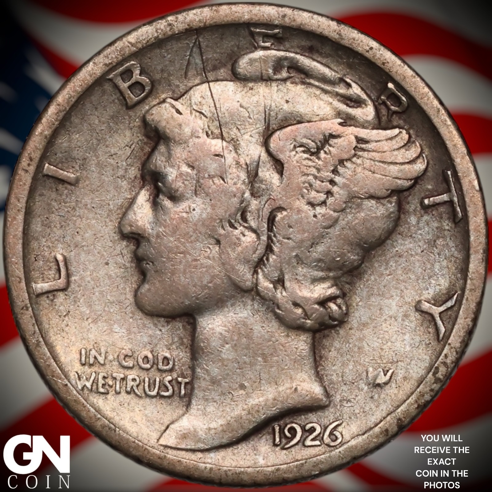 1926 S Mercury Dime B1366