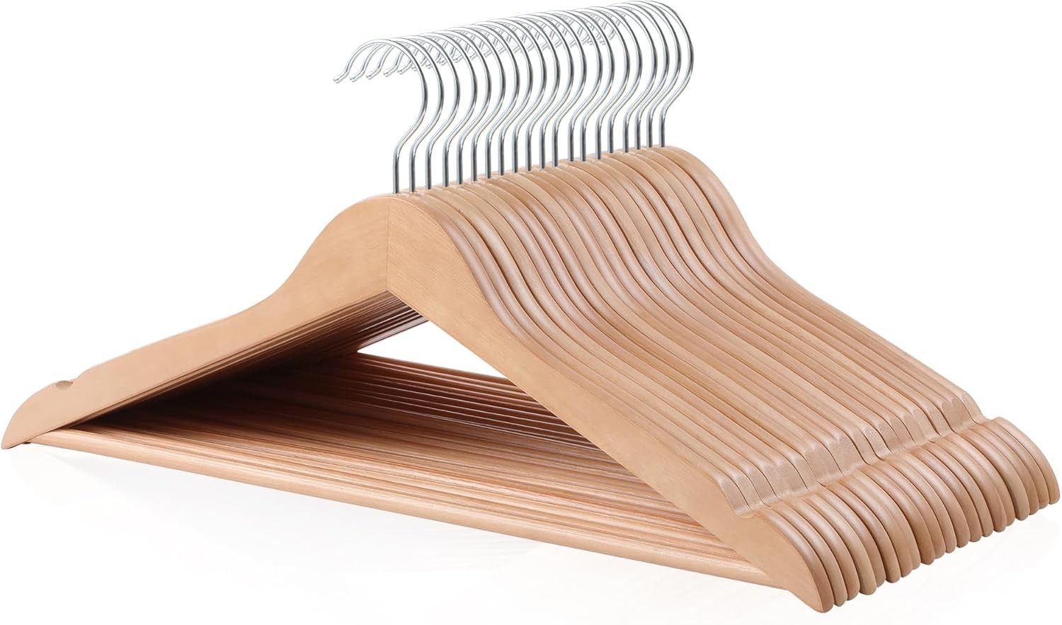 Durable Wooden Suit Clothes Hangers Cherry 20-Pack