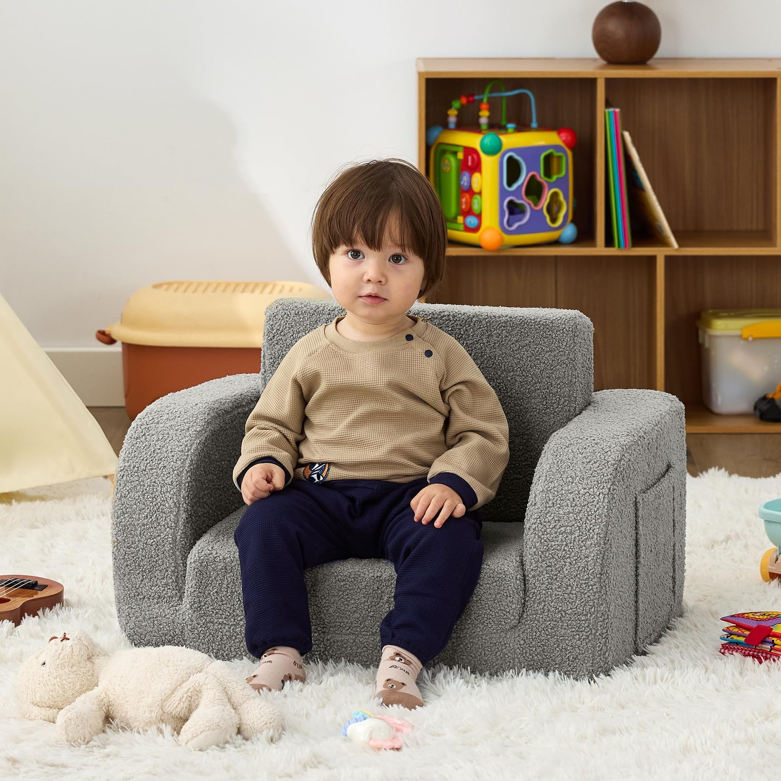 Couch, 2-in-1 Chairs Comfy 1-3 Years Old, Chair for Girls and Boys, Couch Bed...
