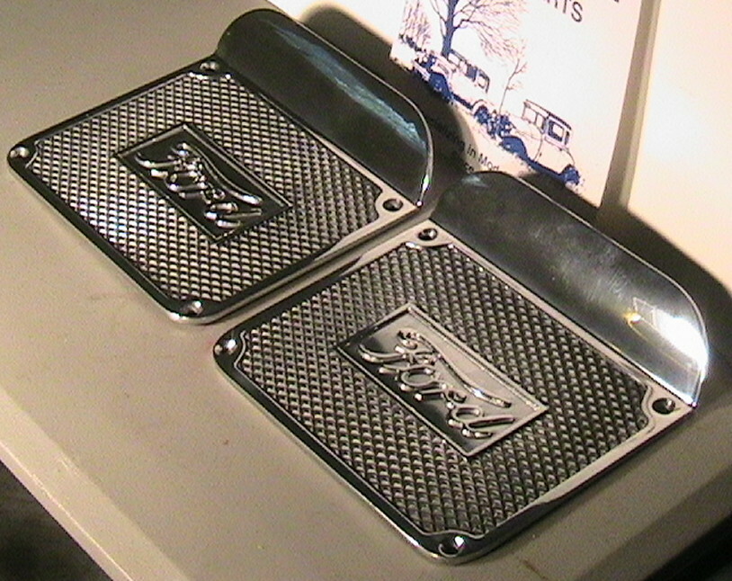 1928-1931 and 1926-1927 Model A and T Ford Running Board Step Plates. One Pair
