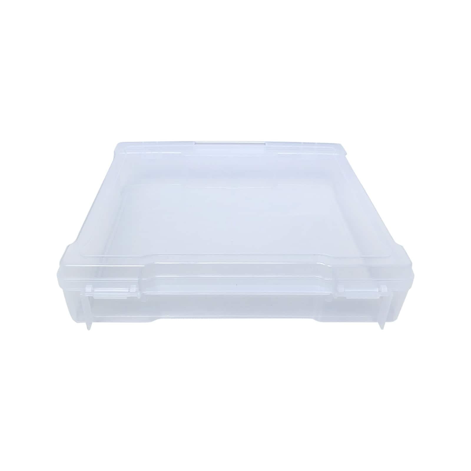 12” x 12” Plastic Scrapbook Storage Case- Portable Case for Documents, Papers...