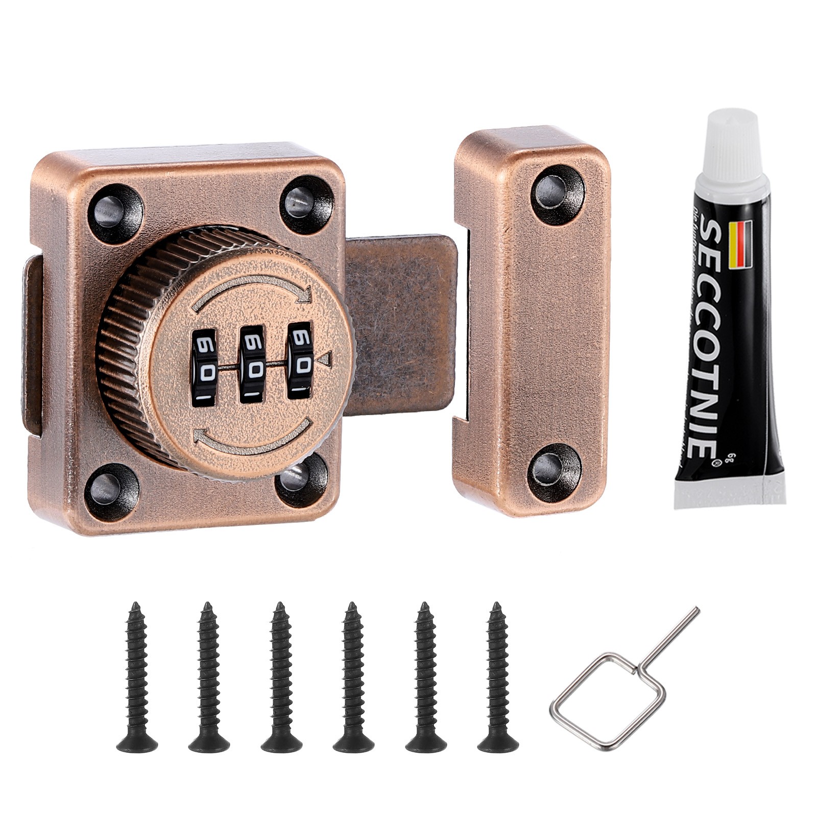 Cabinet Password Latch Combination Lock Safety Lock with Glue Red