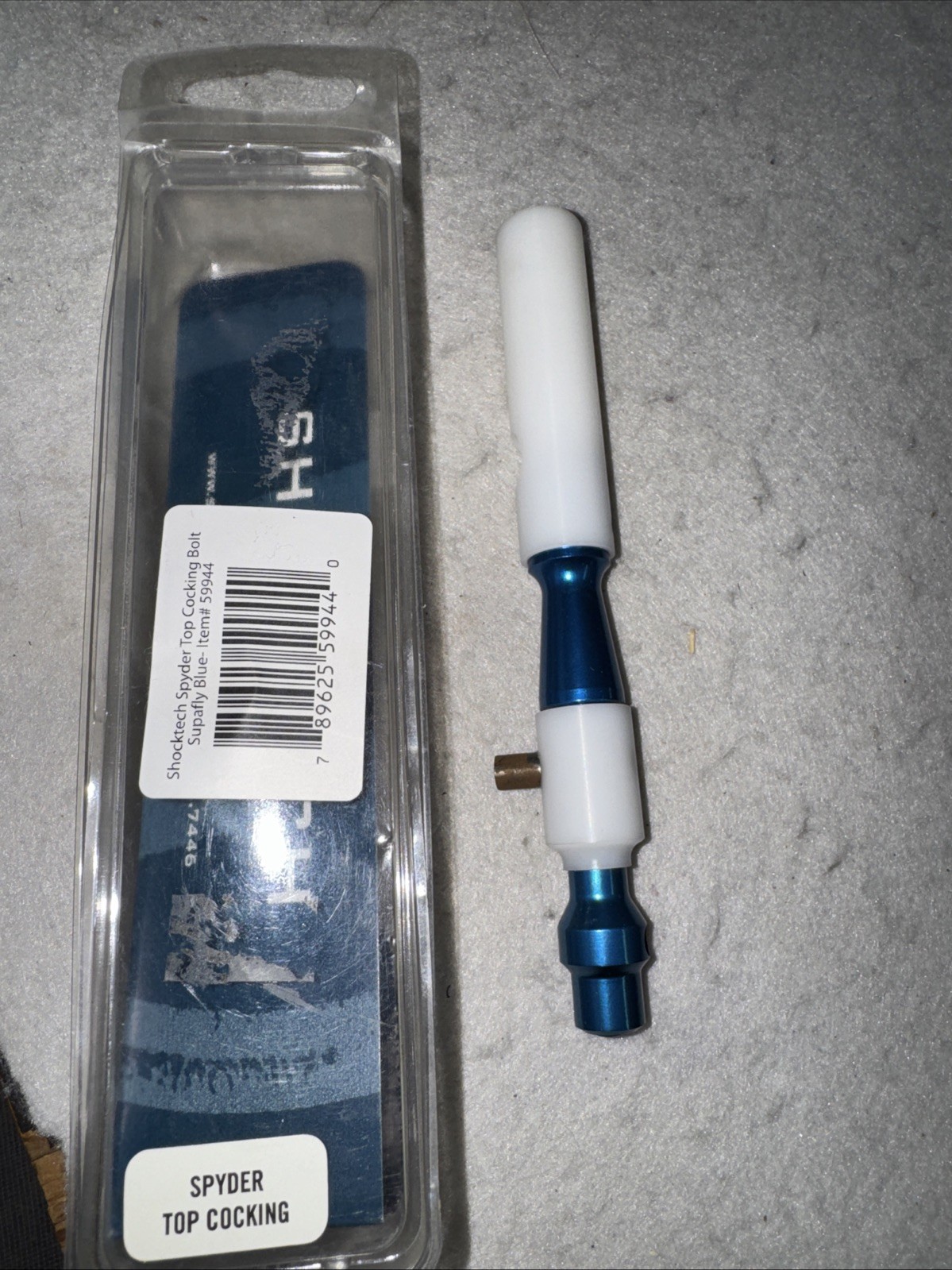 NEW Shocktech Spyder Supafly Side Cocking Upgrade Bolt - White/Blue