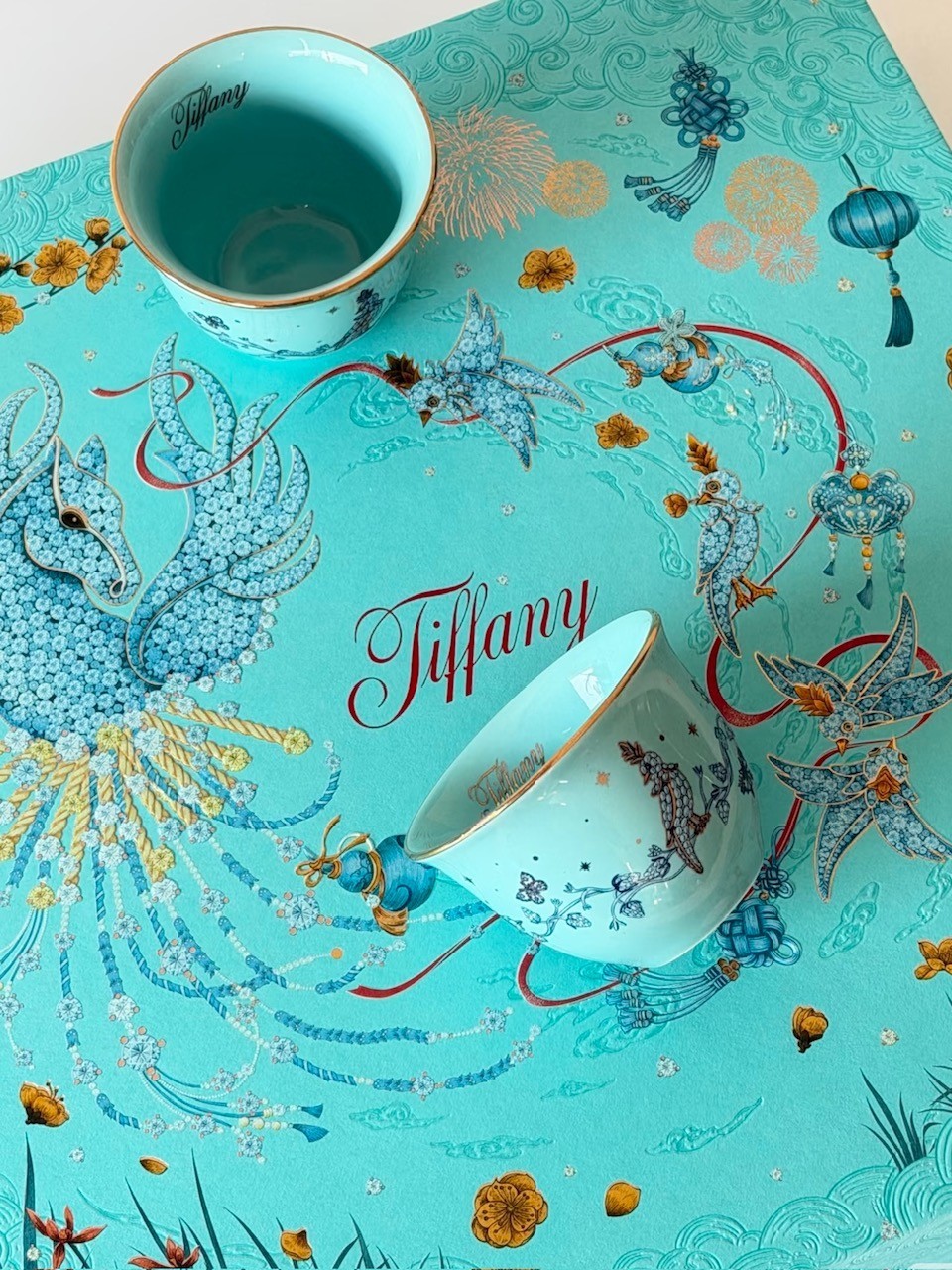 Tiffany & Co 2026 bird on a rock ceramic tea cups & envelopes box set