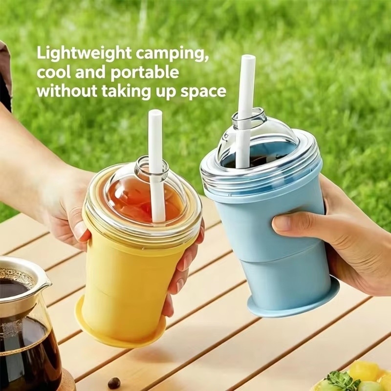 Silicone Foldable Ice Ball Cup 2-in-1 Ice Maker & Drinking Cup