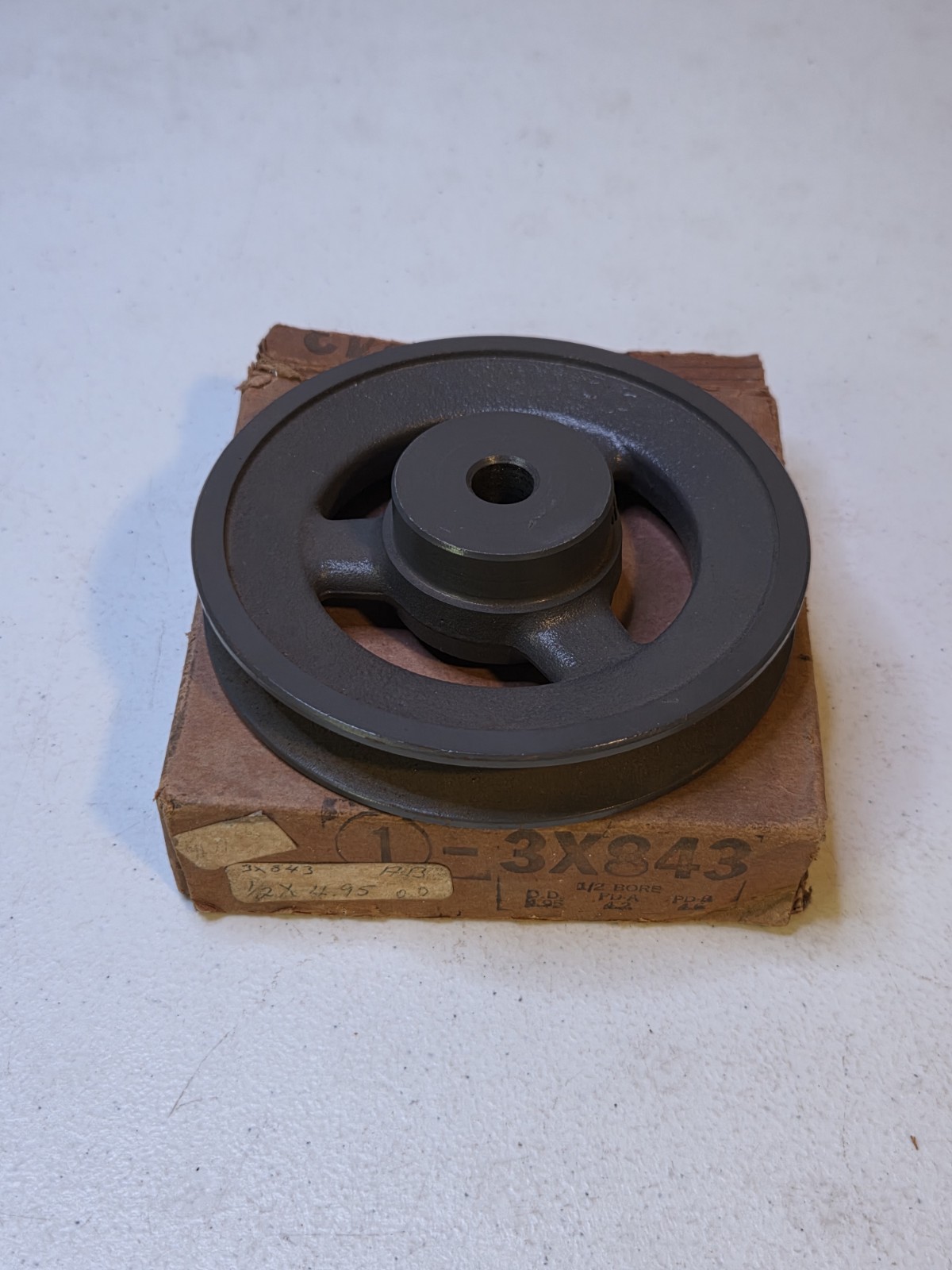 NEW Browning BK52X1/2 3X843 Single Groove V-Belt Pulley Sheave USA Made NIB NOS