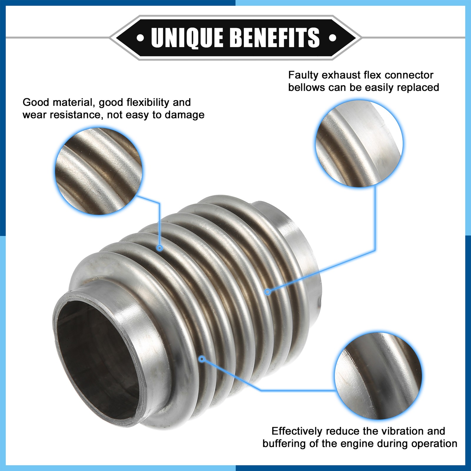 1.5"x2.76" Universal fit for auto Exhaust Flexible Pipe Bellows