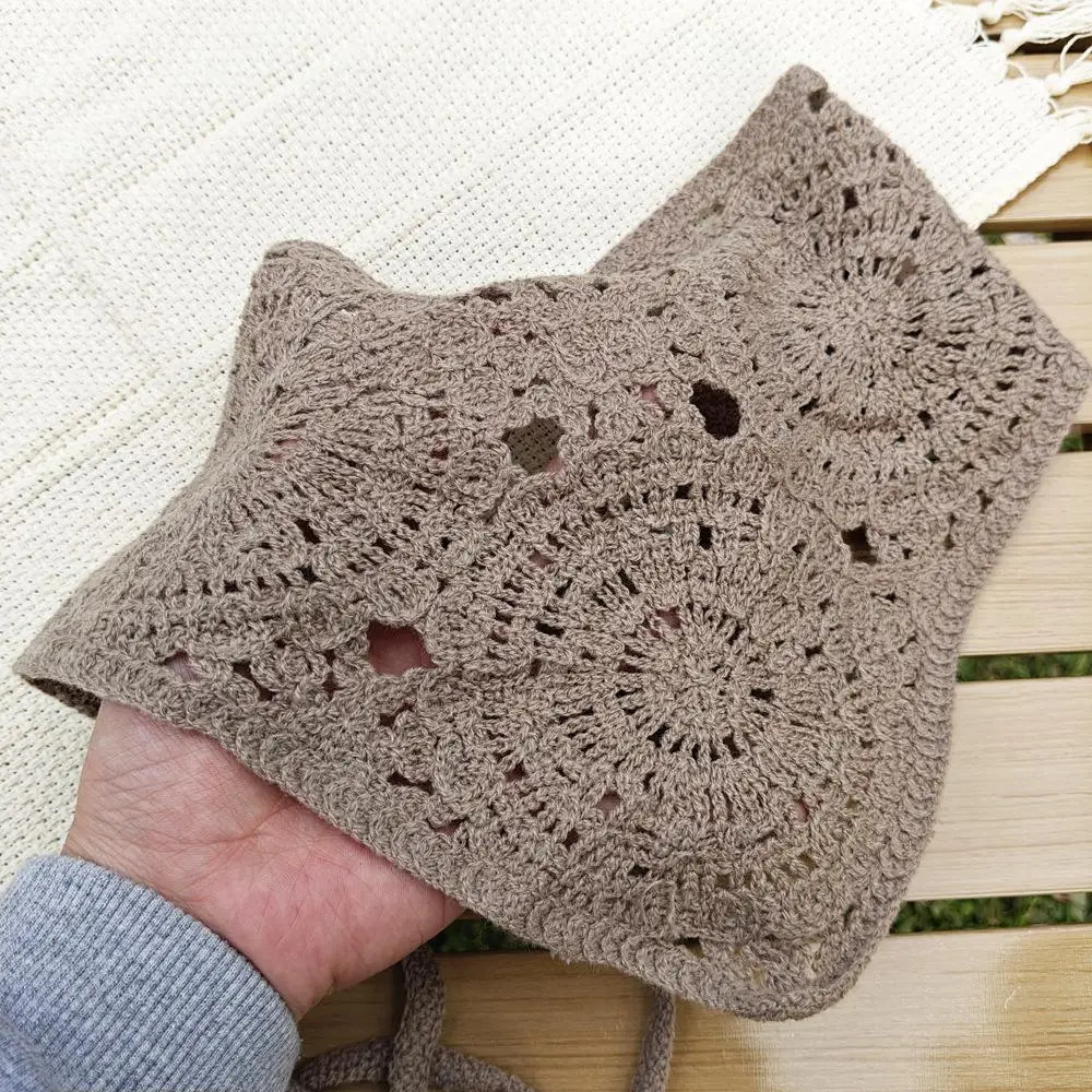 Retro Knitted Triangle Headband Women Head Scarves Pastoral Style Hair Scarf Flo