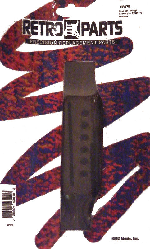 RETRO PARTS ROSEWOOD PIN STYLE GLUE-ON ACOUSTIC BRIDGE