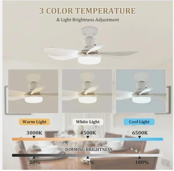 Socket Fan Light Ceiling Fans With Lights And Remote Dimmable LED Ceiling Fan US