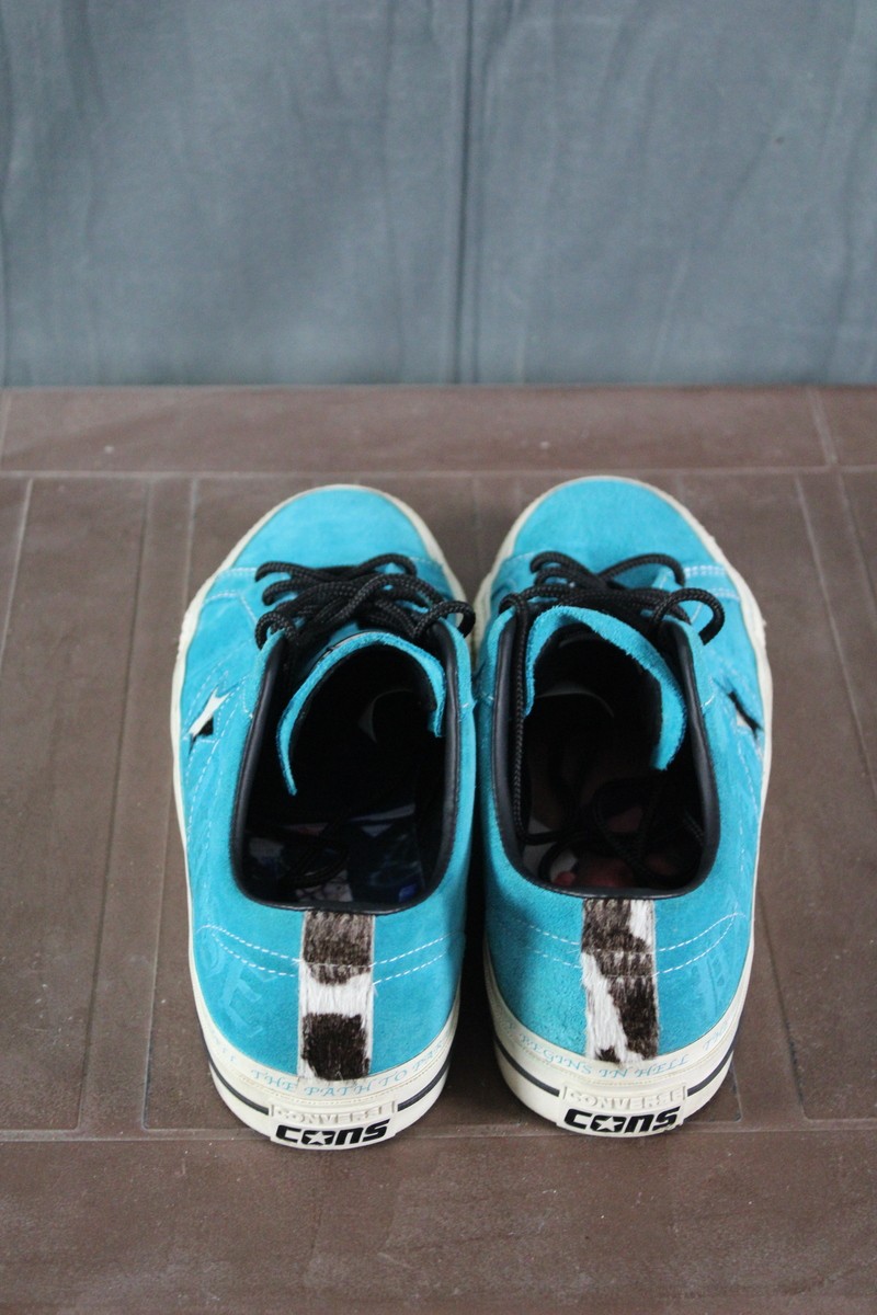 Converse One Star Shoes - Sean Pablo Teal Seude Shoes - Size 11