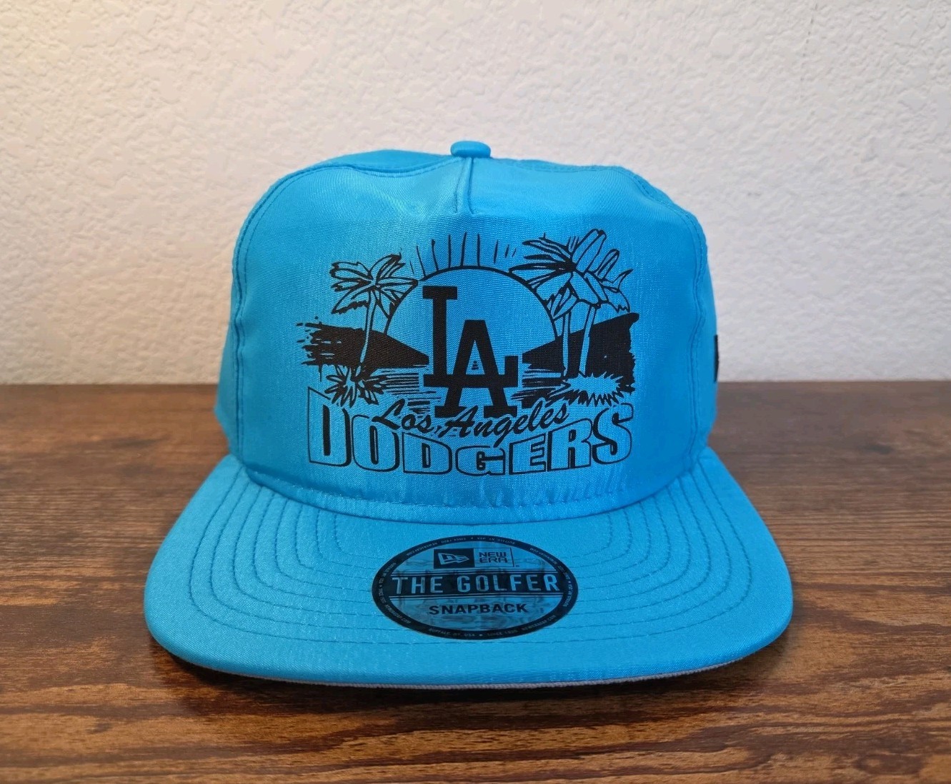 Dodgers Men's Caribbean Blue NEW ERA Golfer Hat Cap LA Los Angeles Snabback