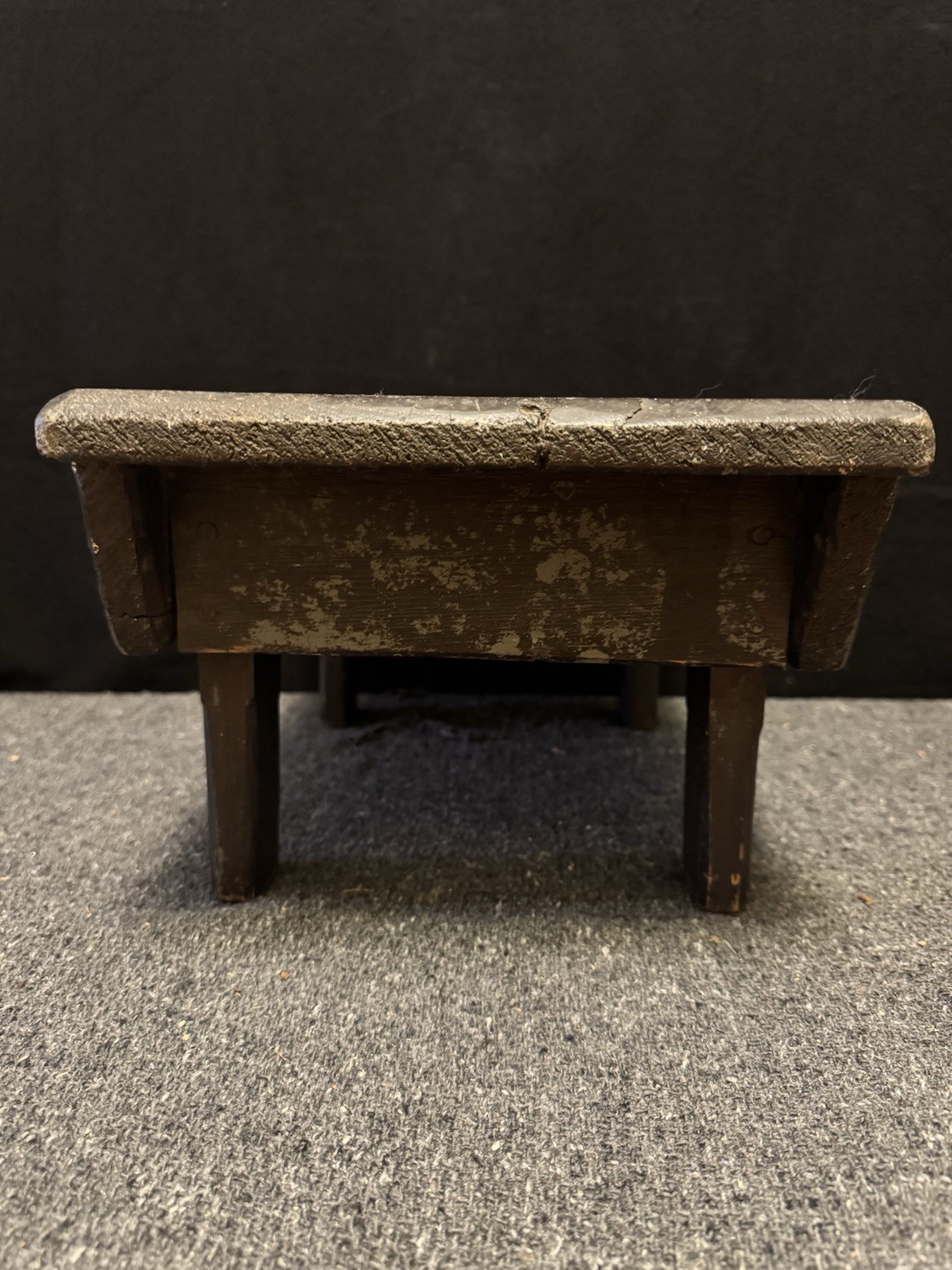 Vintage Primitive Wooden Step Stool Foot Stool Black