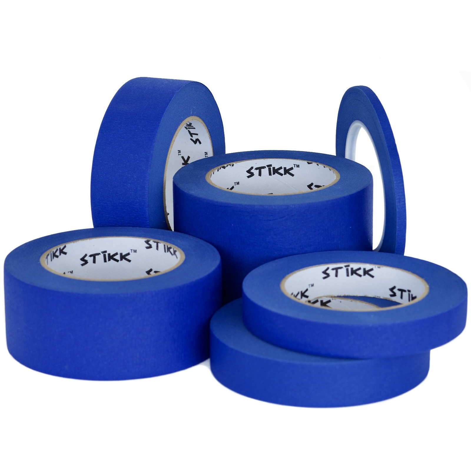 3 pack 1/4" .25 inch x 60yd (6mm x 55m) Thin STIKK Blue Painters Masking Tape