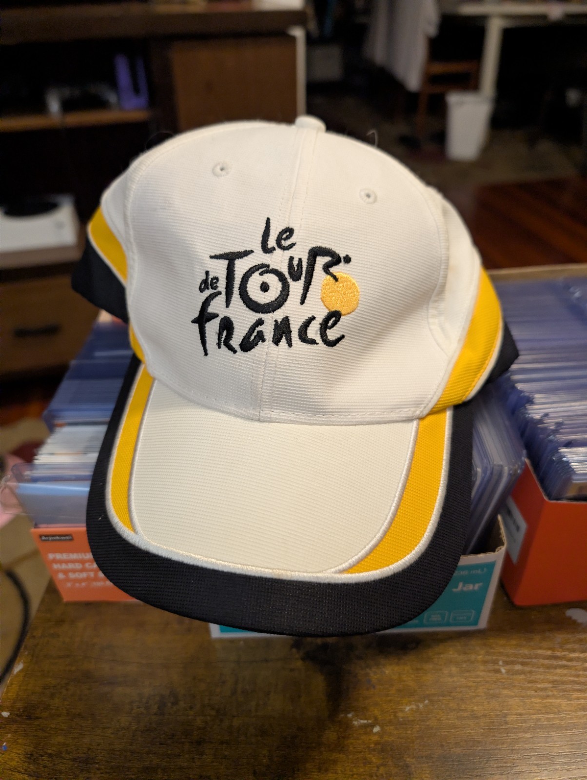 Le Tour de France Adjustable Cycling Cap Logo Colorblock White Yellow Black