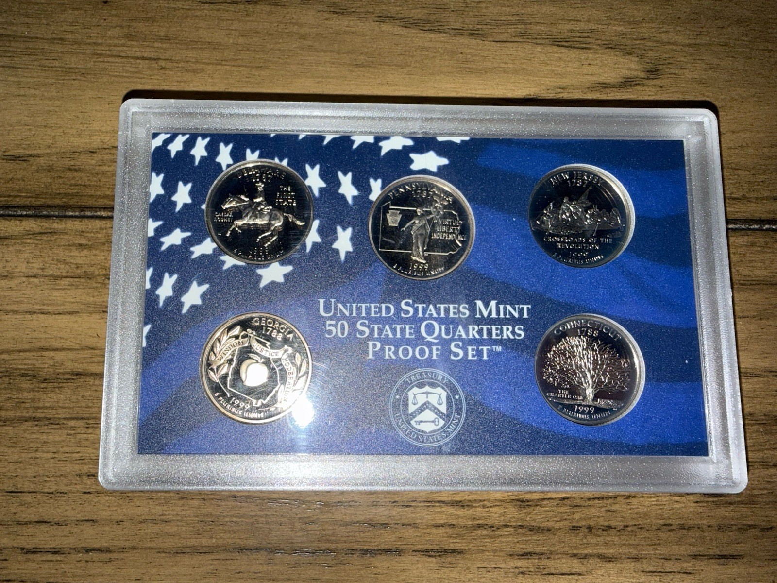 1999 US MINT CLAD PROOF QUARTERS 5-COIN SET