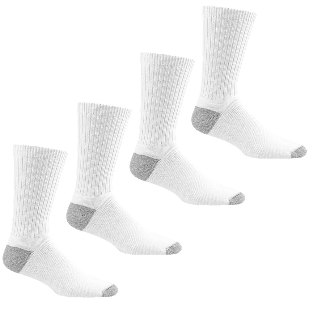 3 Pairs Mens White 2 Tones Sports Athletic Crew Cotton Socks Casual Size 10-13