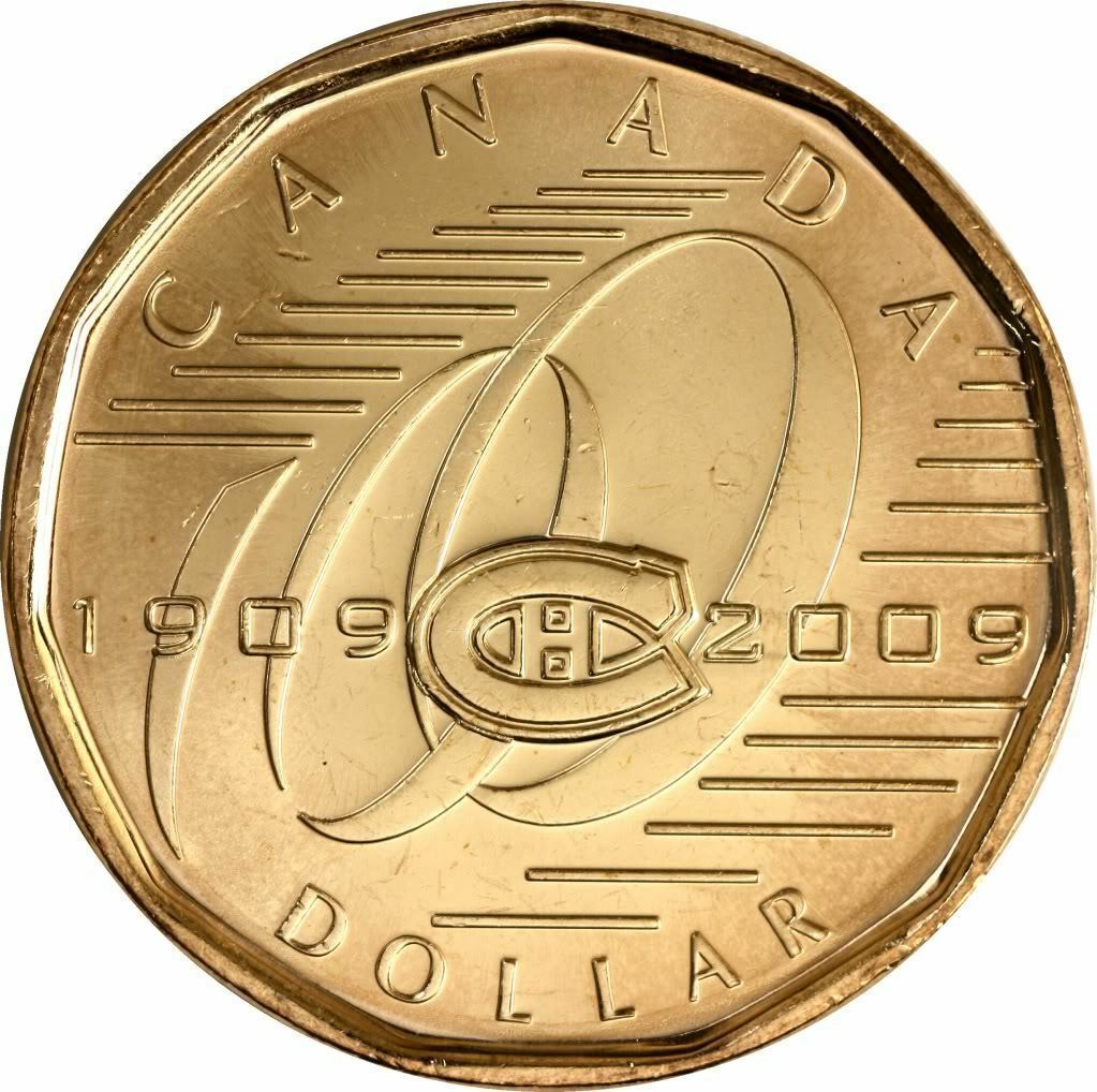 2009 Canada Montreal Canadiens Loonie. Mint UNC. $1 Dollar Coin Loon